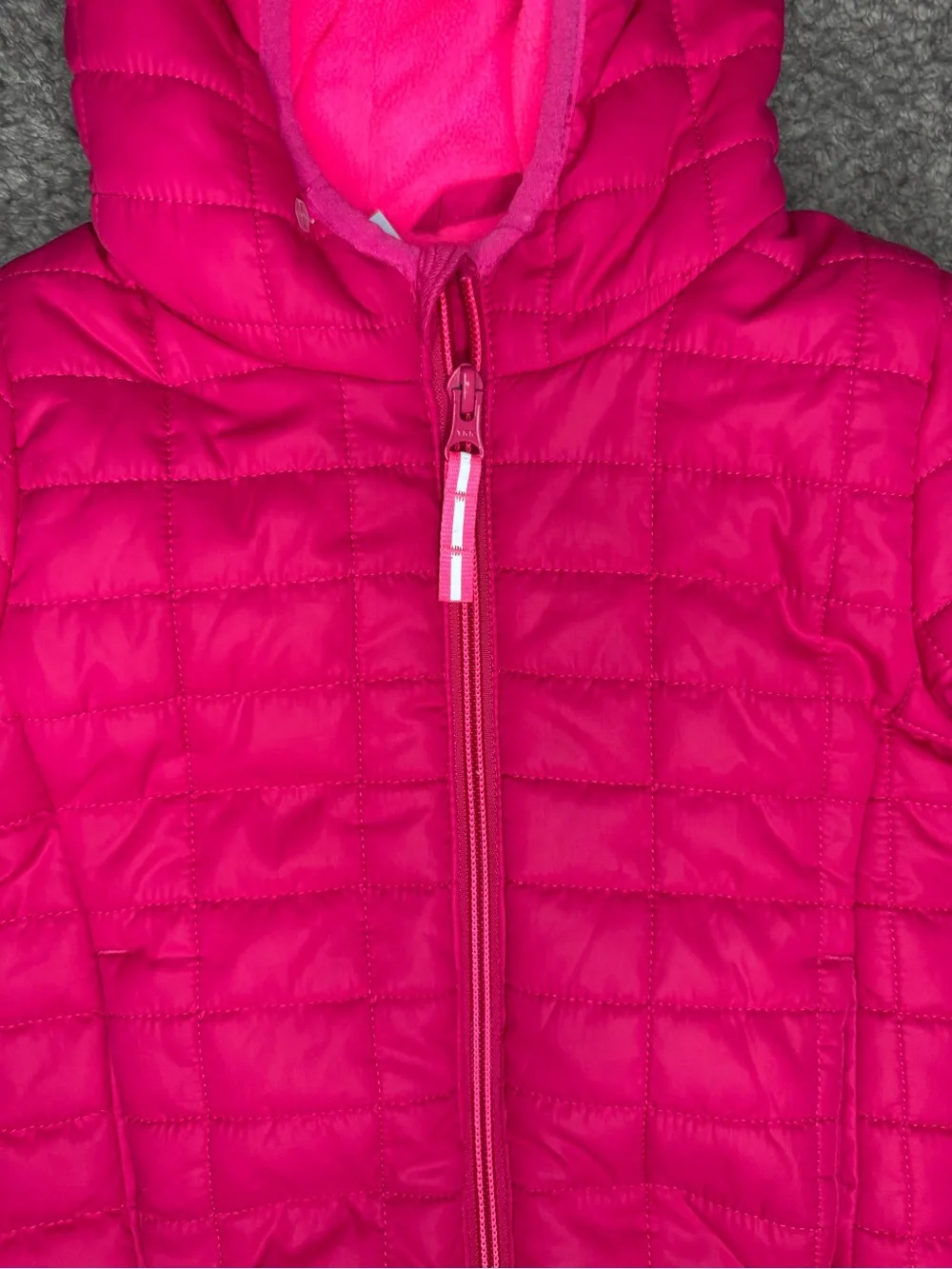 Cat & Jack Toddler Girls Quilted Puffer Hooded Jacket - Bright Pink Size 3T NWT